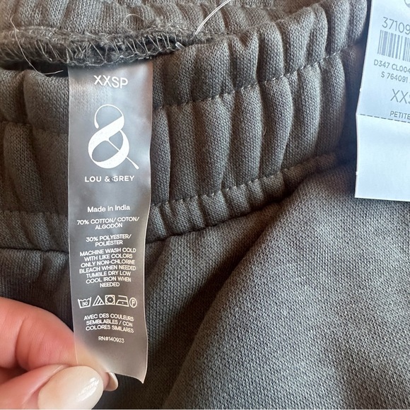 Lou & Grey NEW Fleece Joggers Pants Moss Green SOFT Pockets Womens Sz XXS Petite - Picture 4 of 6